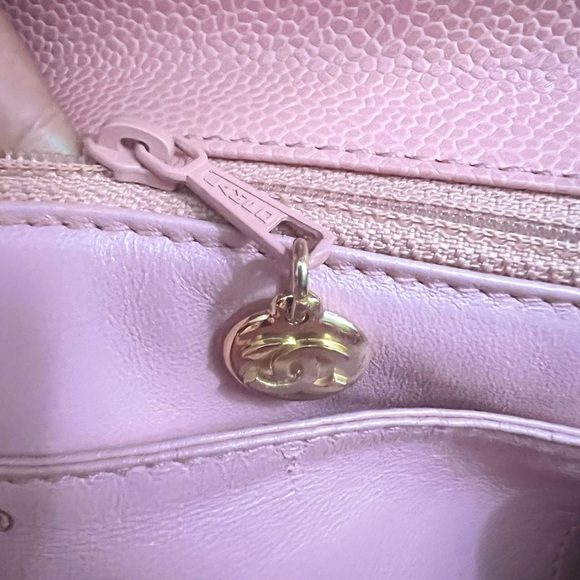🌸🌸Chanel Vintage Kelly Caviar Pink 24K Gold plated hardware Top handle Bag - Picture 15 of 16